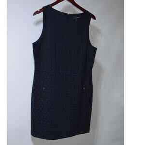 Banana Republic Navy Textured Polka Dot Sleeveless Sheath Dress Size 14 NWT